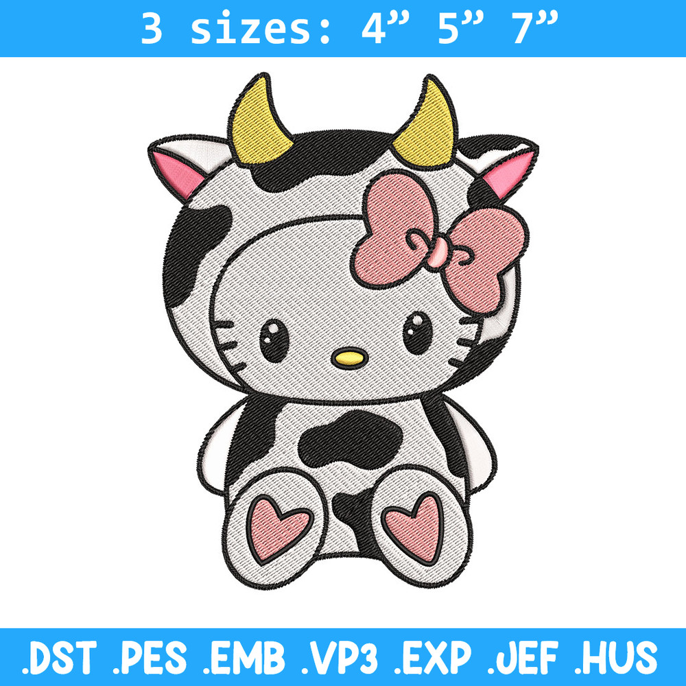 Cow Hello Kitty Embroidery Design, Hello Kitty Embroidery, Embroidery File, Cartoon shirt, Digital download..jpg