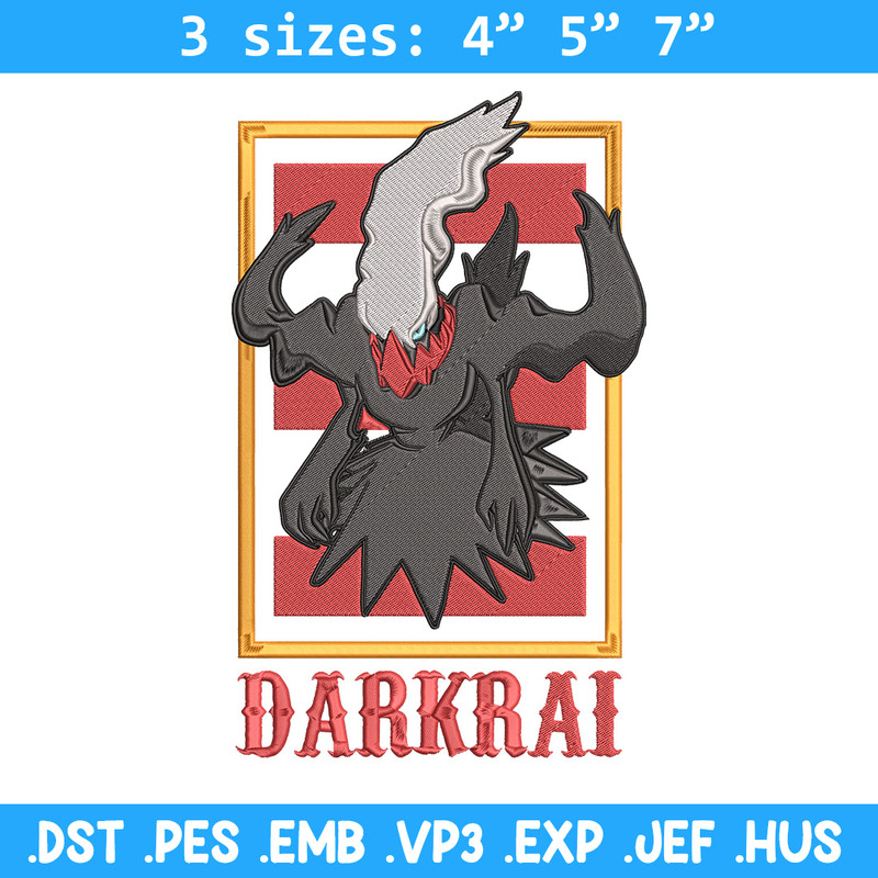 Darkrai poster Embroidery Design, Pokemon Embroidery, Embroidery File, Anime Embroidery, Anime shirt, Digital download.jpg
