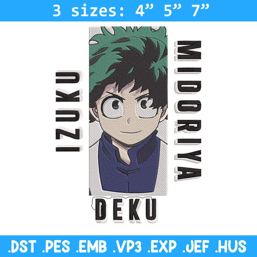 Deku poster Embroidery Design, Mha Embroidery, Embroidery File, Anime Embroidery, Anime shirt, Digital download.jpg
