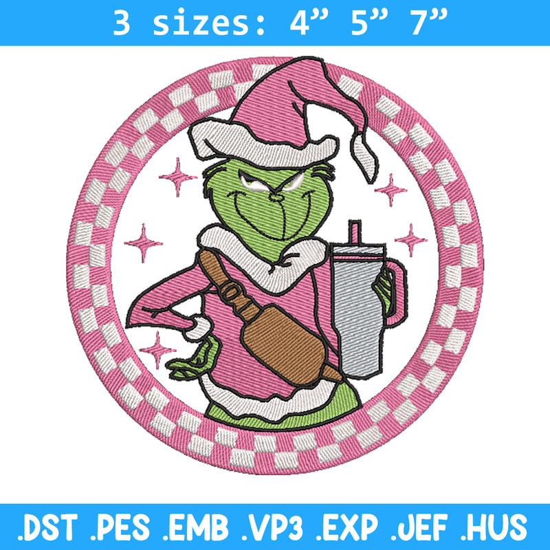 Grinch logo embroidery design, Grinch embroidery, Chrismas design,Embroidery shirt, Embroidery file, Digital download.jpg