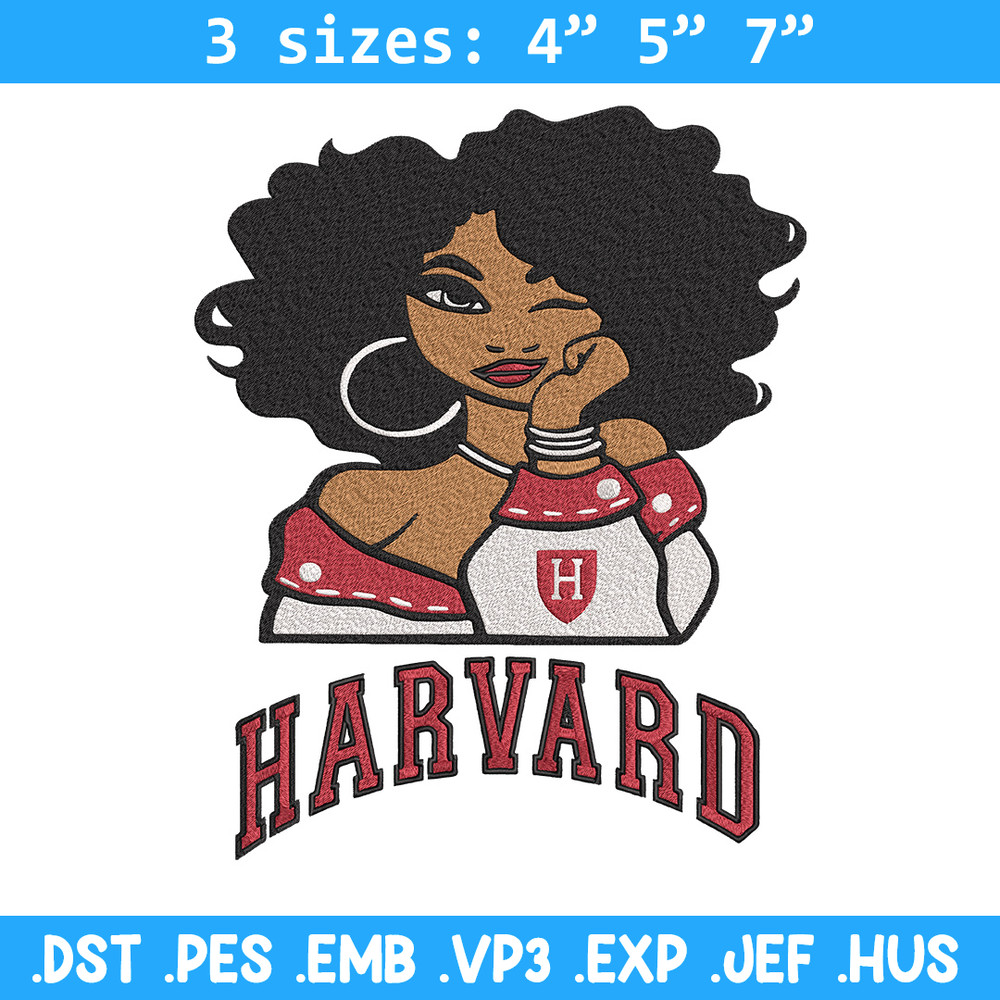 Harvard University girl embroidery design, NCAA embroidery, Embroidery design, Logo sport embroidery,Sport embroidery.jpg