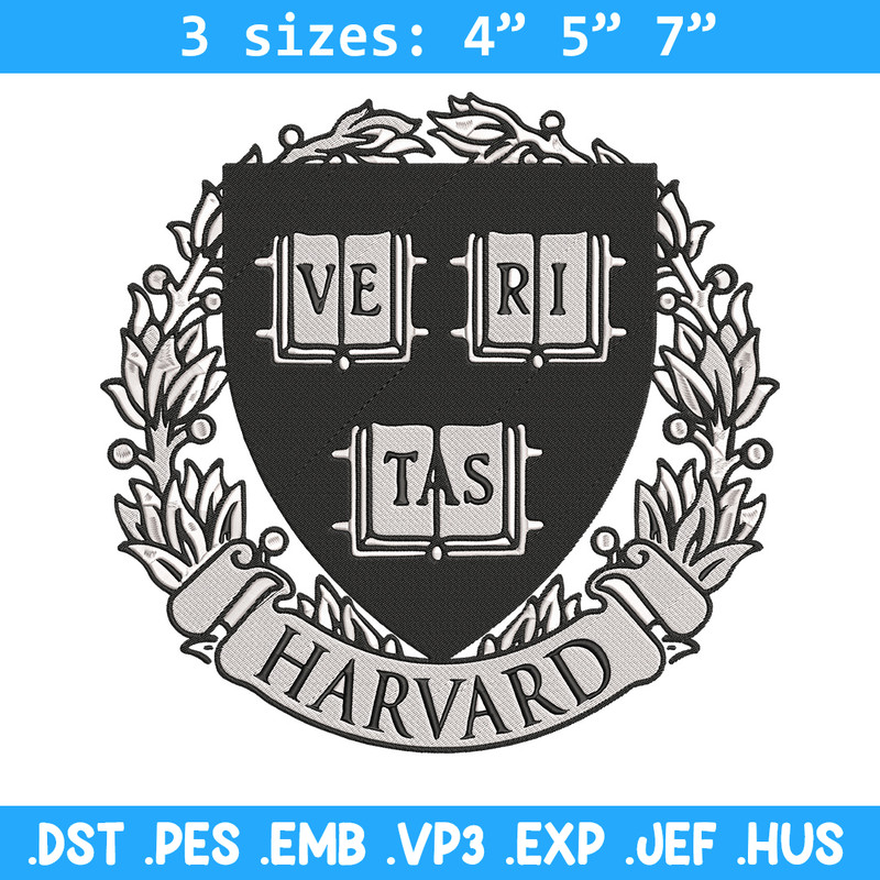 Harvard University logo embroidery design, NCAA embroidery, Sport embroidery, Embroidery design, Logo sport embroidery.jpg