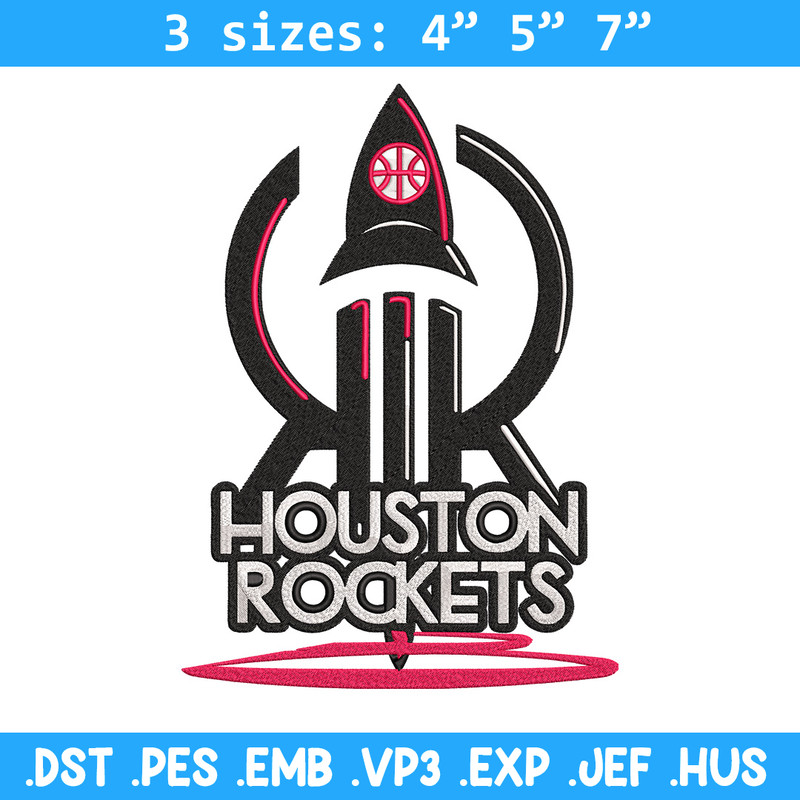 Houston Rockets logo embroidery design, NBA embroidery, Sport embroidery, Embroidery design, Logo sport embroidery.jpg