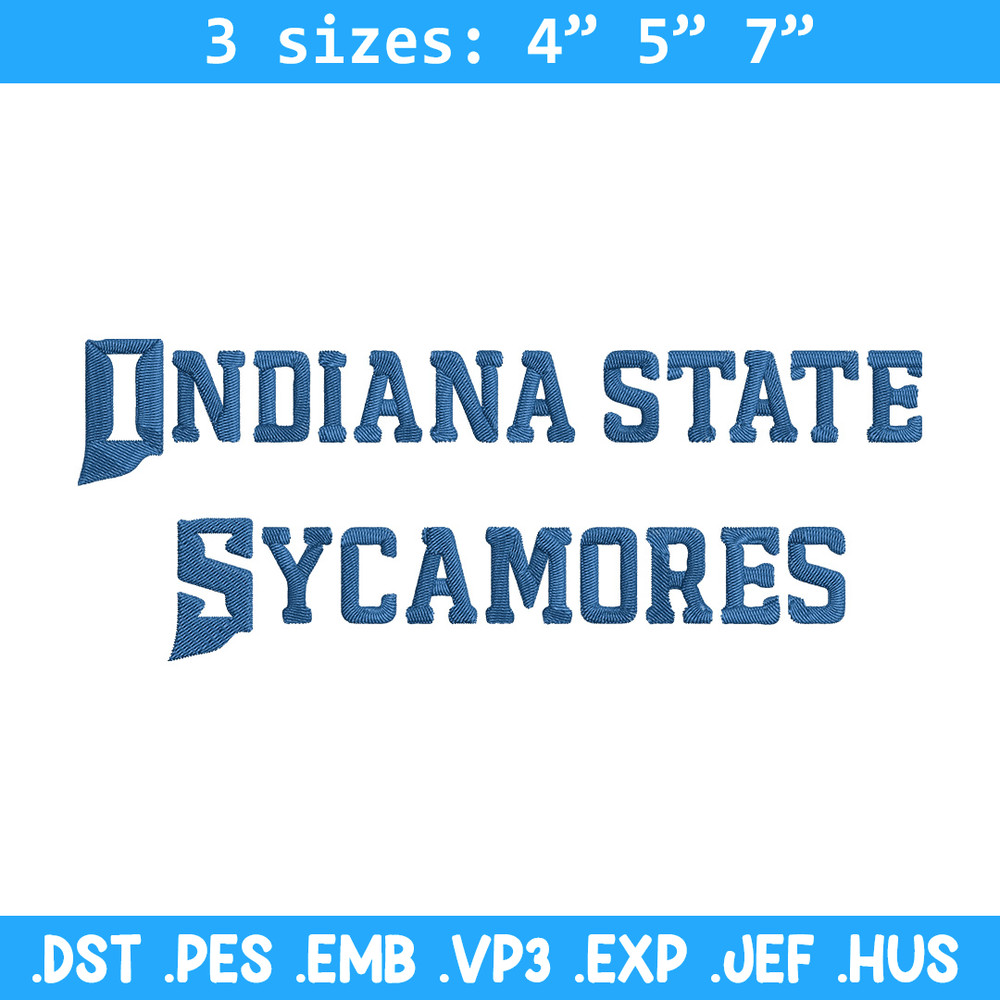 Indiana State logo embroidery design, NCAA embroidery, Embroidery design, Logo sport embroidery, Sport embroidery.jpg