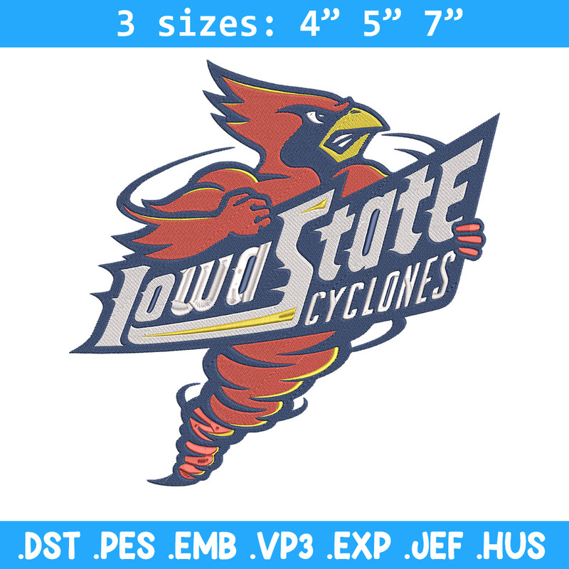Iowa State design embroidery design, NCAA embroidery,Sport embroidery,Logo sport embroidery,Embroidery design..jpg
