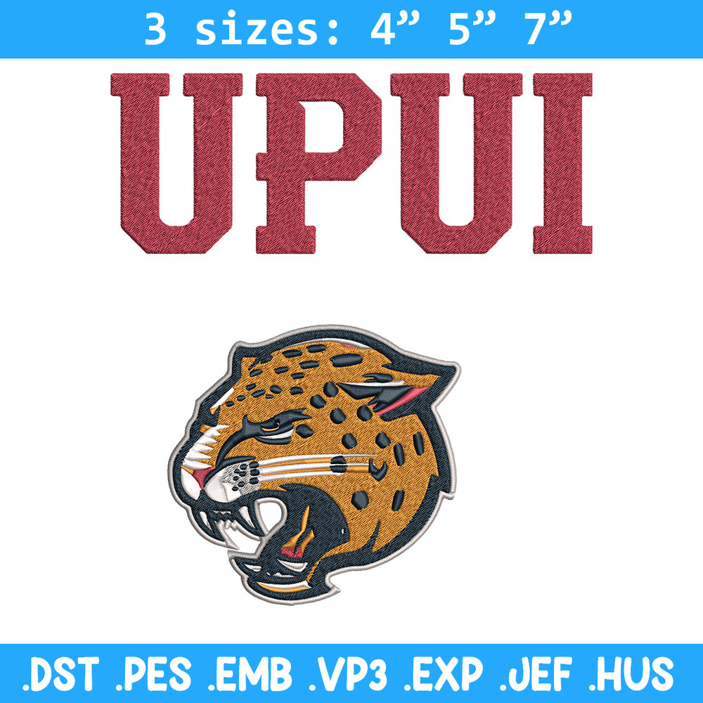 IUPUI Jaguars logo embroidery design, NCAA embroidery, Embroidery design,Logo sport embroidery, Sport embroidery..jpg
