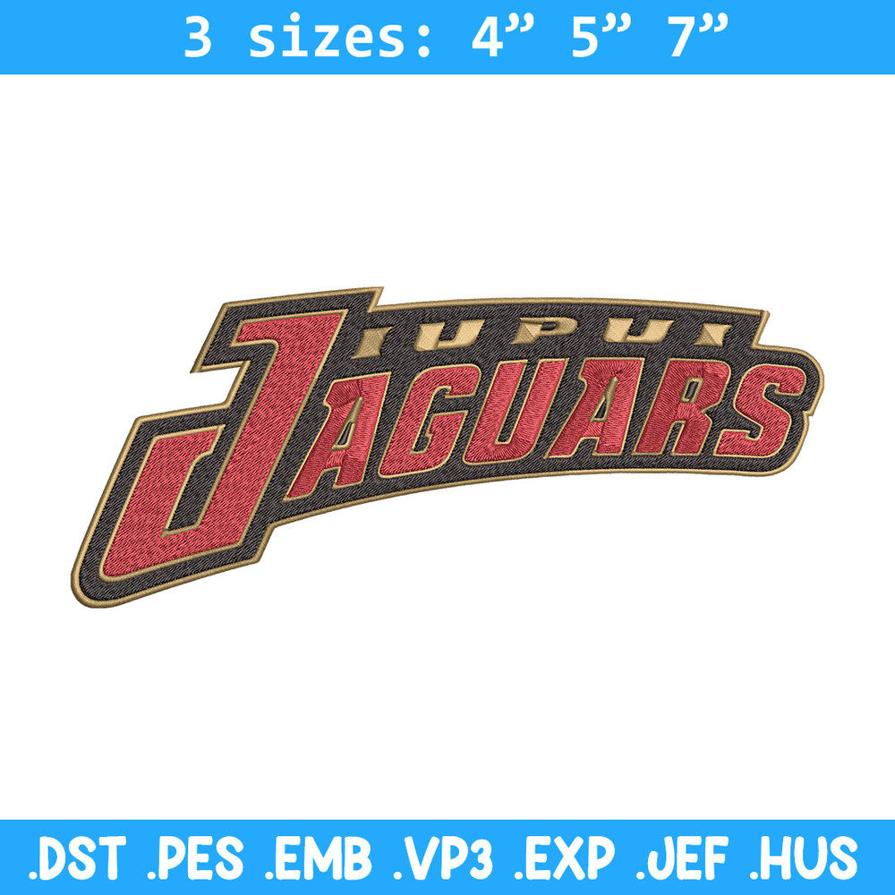 IUPUI Jaguars logo embroidery design, NCAA embroidery, Embroidery design,Logo sport embroidery,Sport embroidery..jpg