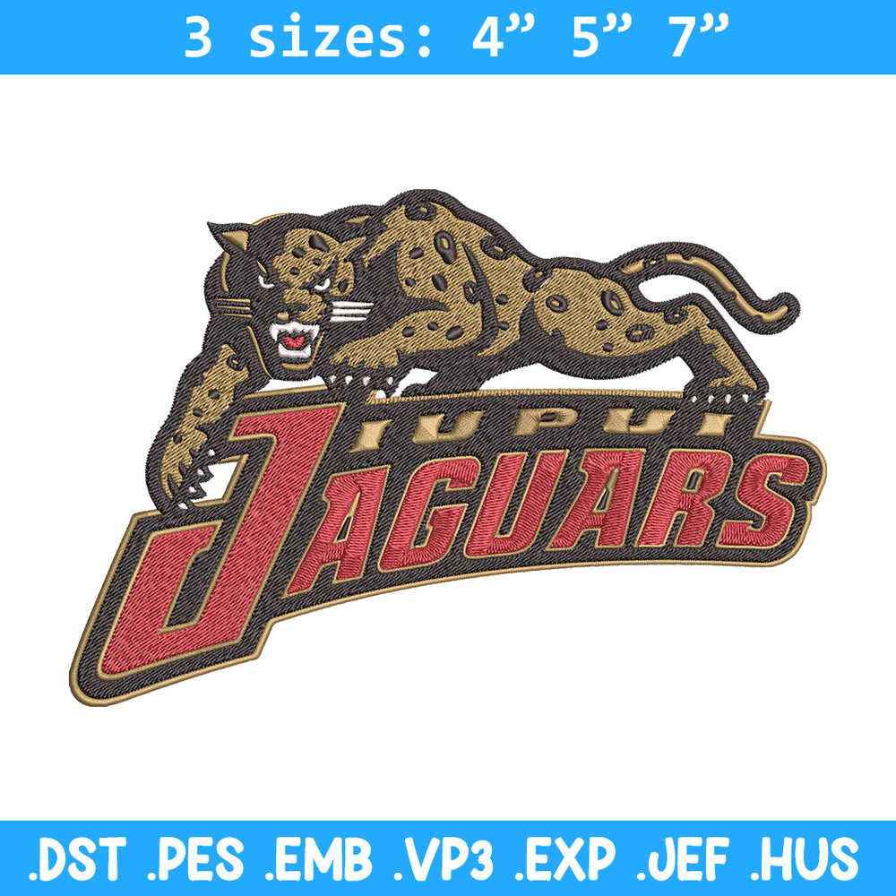 IUPUI Jaguars logo embroidery design, NCAA embroidery, Sport embroidery,Logo sport embroidery,Embroidery design.jpg