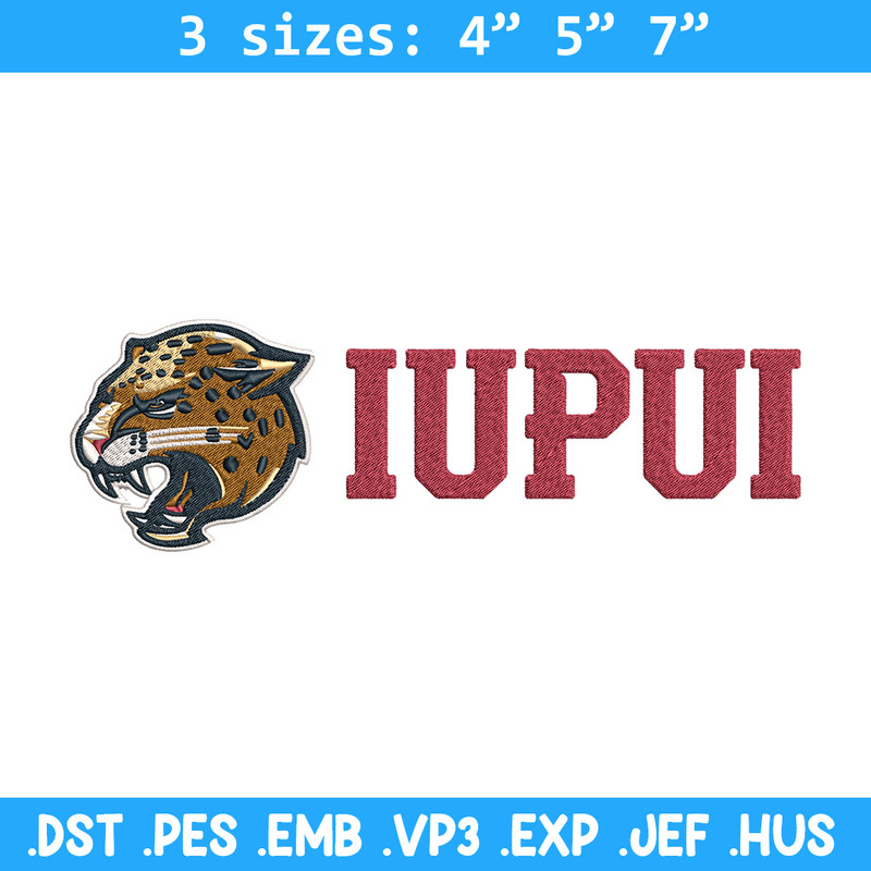IUPUI Jaguars logo embroidery design,NCAA embroidery, Embroidery design,Logo sport embroidery, Sport embroidery.jpg