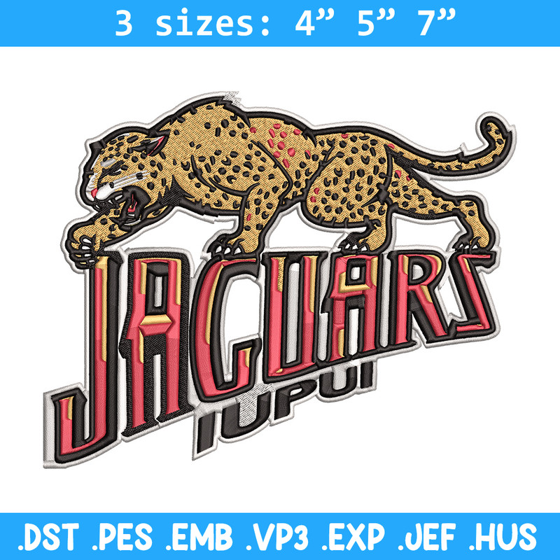 IUPUI Jaguars logo embroidery design,NCAA embroidery,Embroidery design,Logo sport embroidery, Sport embroidery..jpg