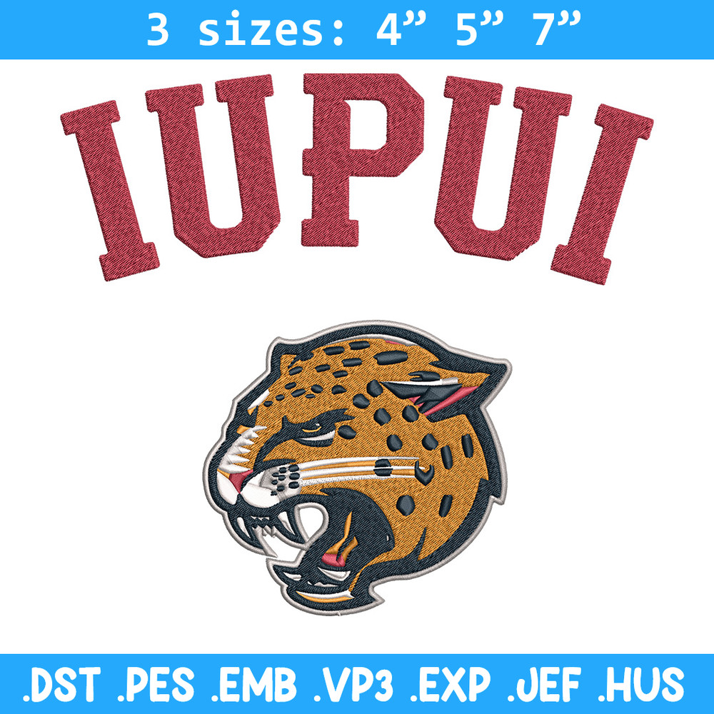 IUPUI Jaguars logo embroidery design,NCAA embroidery,Embroidery design,Logo sport embroidery, Sport embroidery.jpg