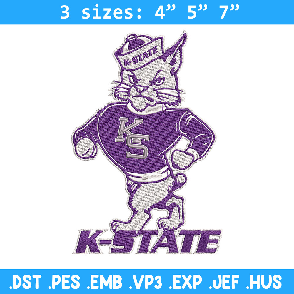Kanas State logo embroidery design, Football embroidery, Sport embroidery, logo sport embroidery, Embroidery design.jpg