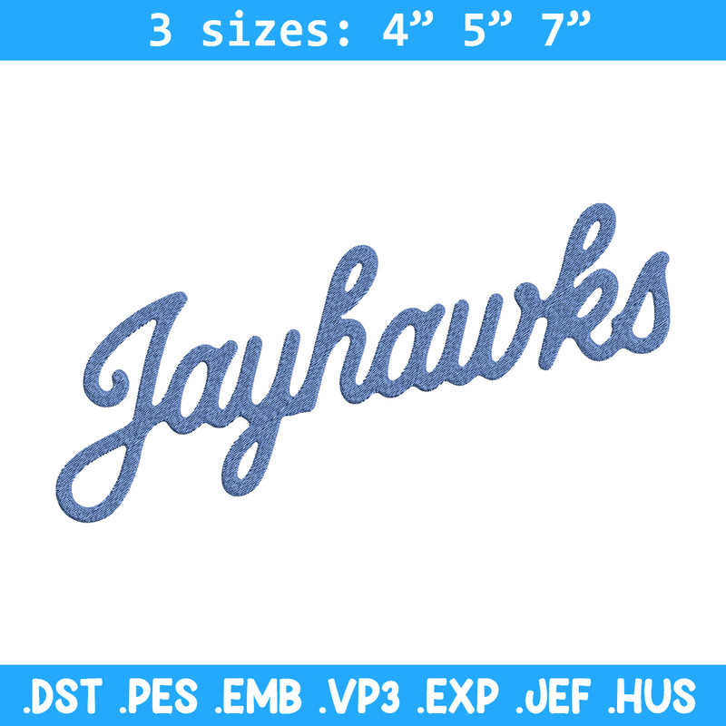 Kansas Jayhawks logo embroidery design, NCAA embroidery, Embroidery design, Logo sport embroidery, Sport embroidery.jpg