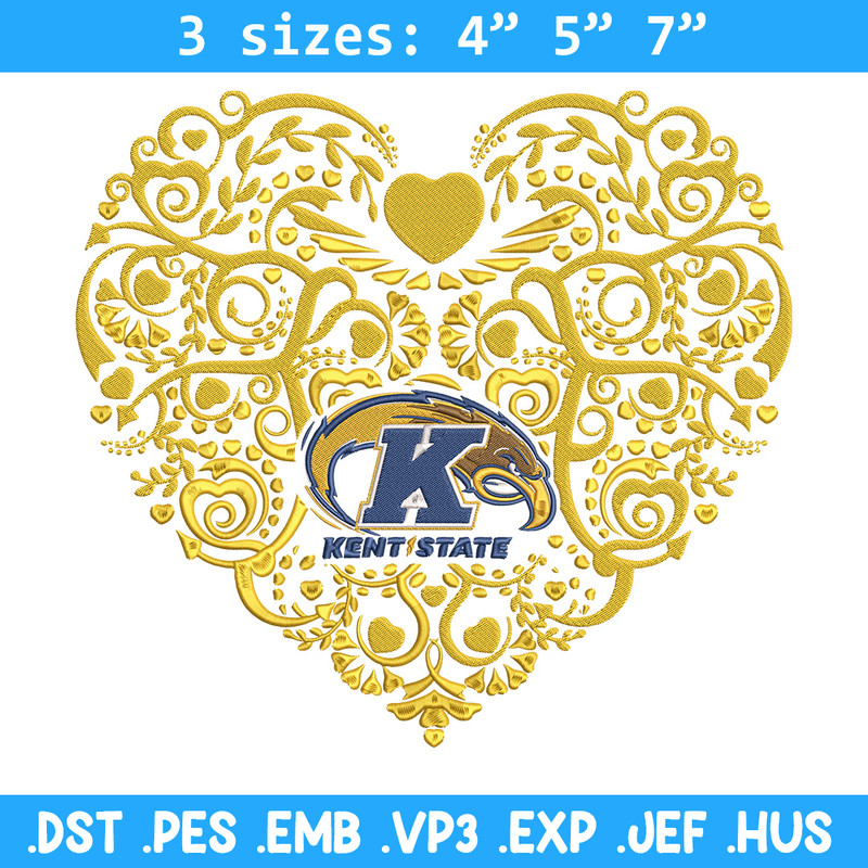 Kent State heart embroidery design, Sport embroidery, logo sport embroidery, Embroidery design,NCAA embroidery.jpg