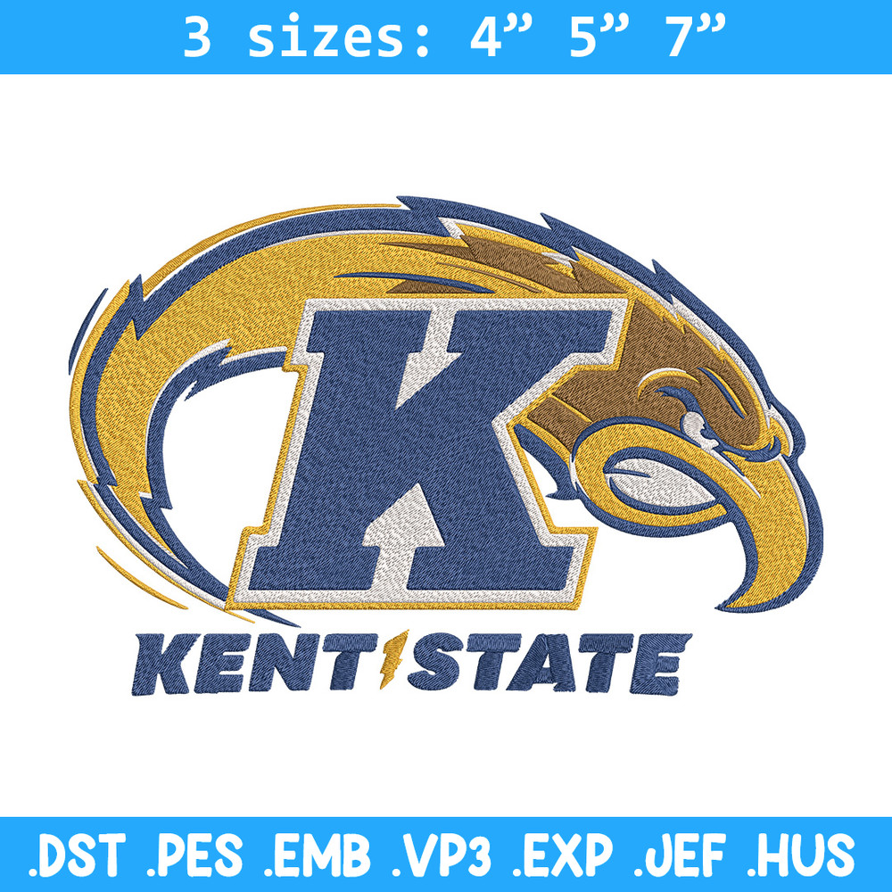 Kent State logo embroidery design, NCAA embroidery, Sport embroidery,Logo sport embroidery,Embroidery design..jpg