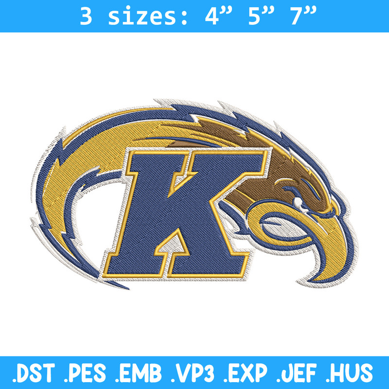 Kent State logo embroidery design, NCAA embroidery, Sport embroidery,Logo sport embroidery,Embroidery design.jpg