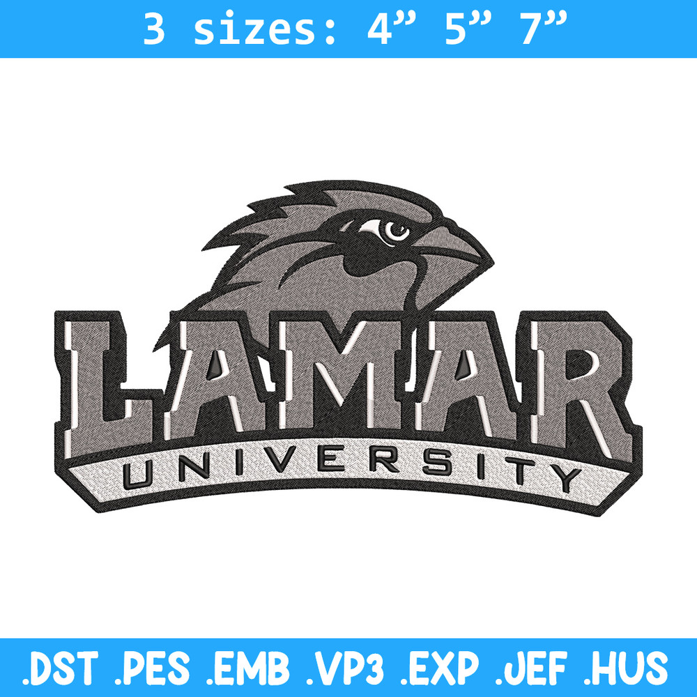 Lamar University Logo embroidery design, NCAA embroidery,Sport embroidery,logo sport embroidery,Embroidery design..jpg