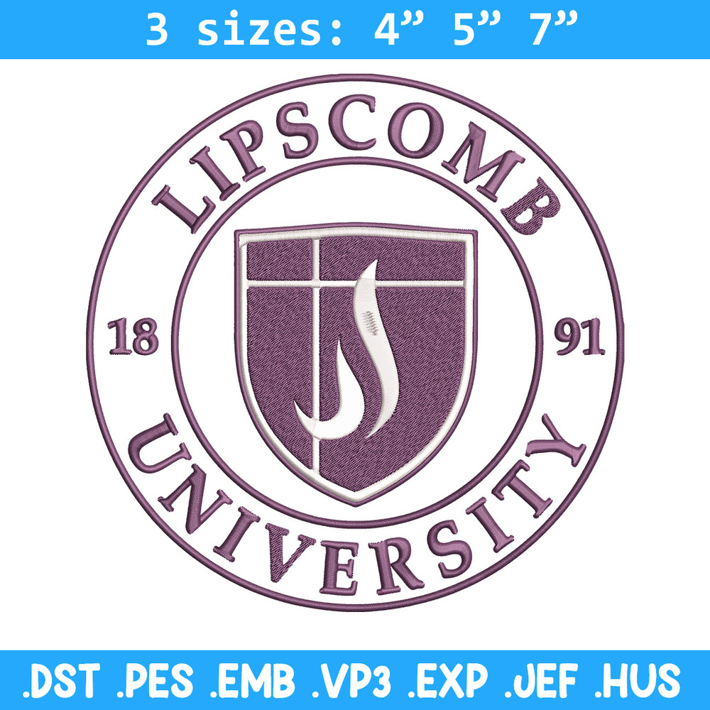 Lipscomb University logo embroidery design, NCAA embroidery, Embroidery design,Logo sport embroidery, Sport embroidery.jpg