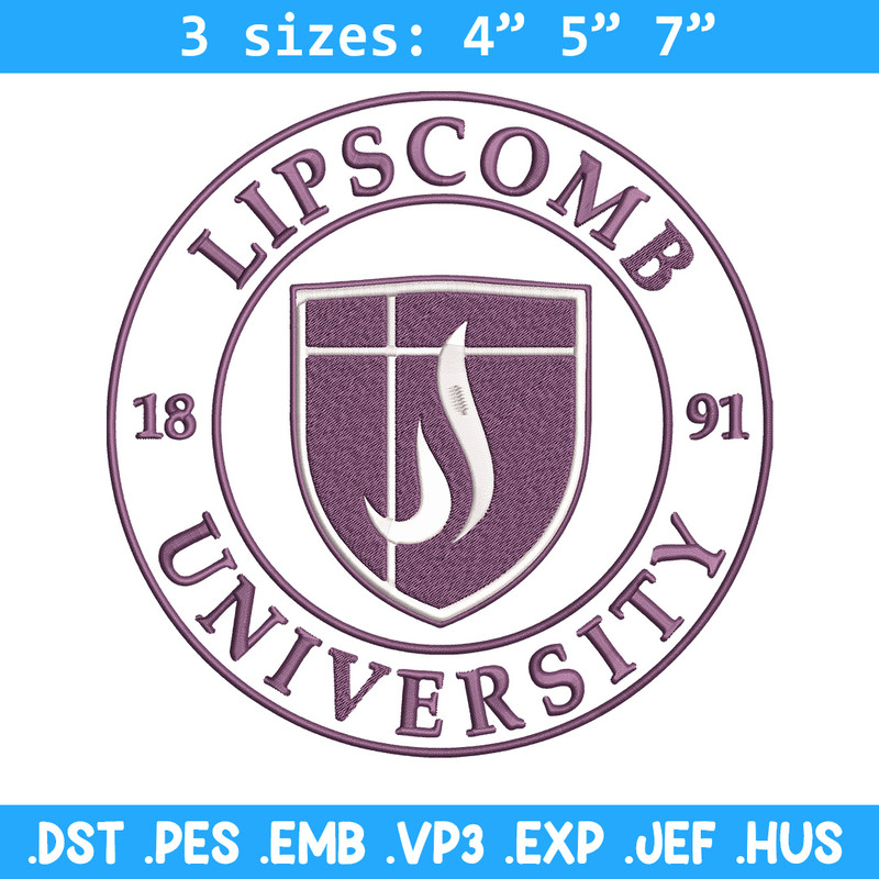 Lipscomb University logo embroidery design, NCAA embroidery, Embroidery design,Logo sport embroidery, Sport embroidery.jpg