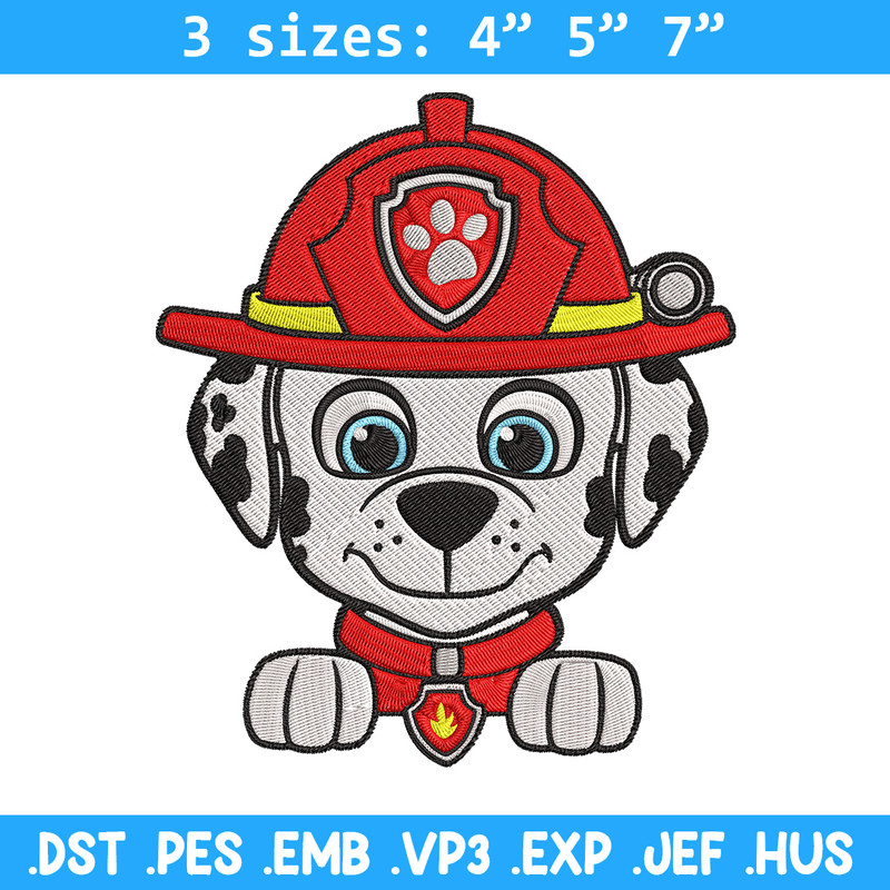 Marshall dog Embroidery Design, Paw patrol Embroidery, Embroidery File, Anime Embroidery, Anime shirt, Digital download..jpg