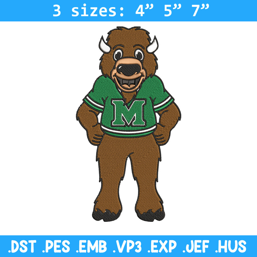 Marshall University mascot embroidery design, NCAA embroidery, Sport embroidery, Logo sport embroidery,Embroidery design.jpg