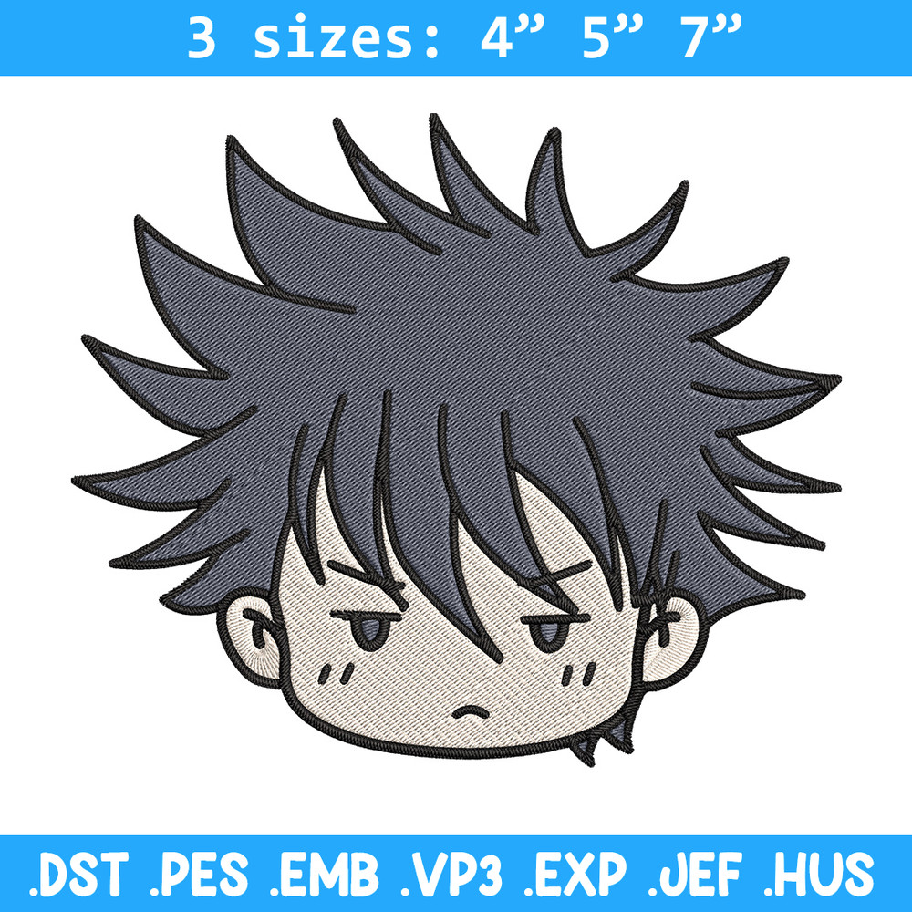 Megumi chibi Embroidery Design, Jujutsu Embroidery, Embroidery File, Anime Embroidery, Anime shirt,Digital download.jpg
