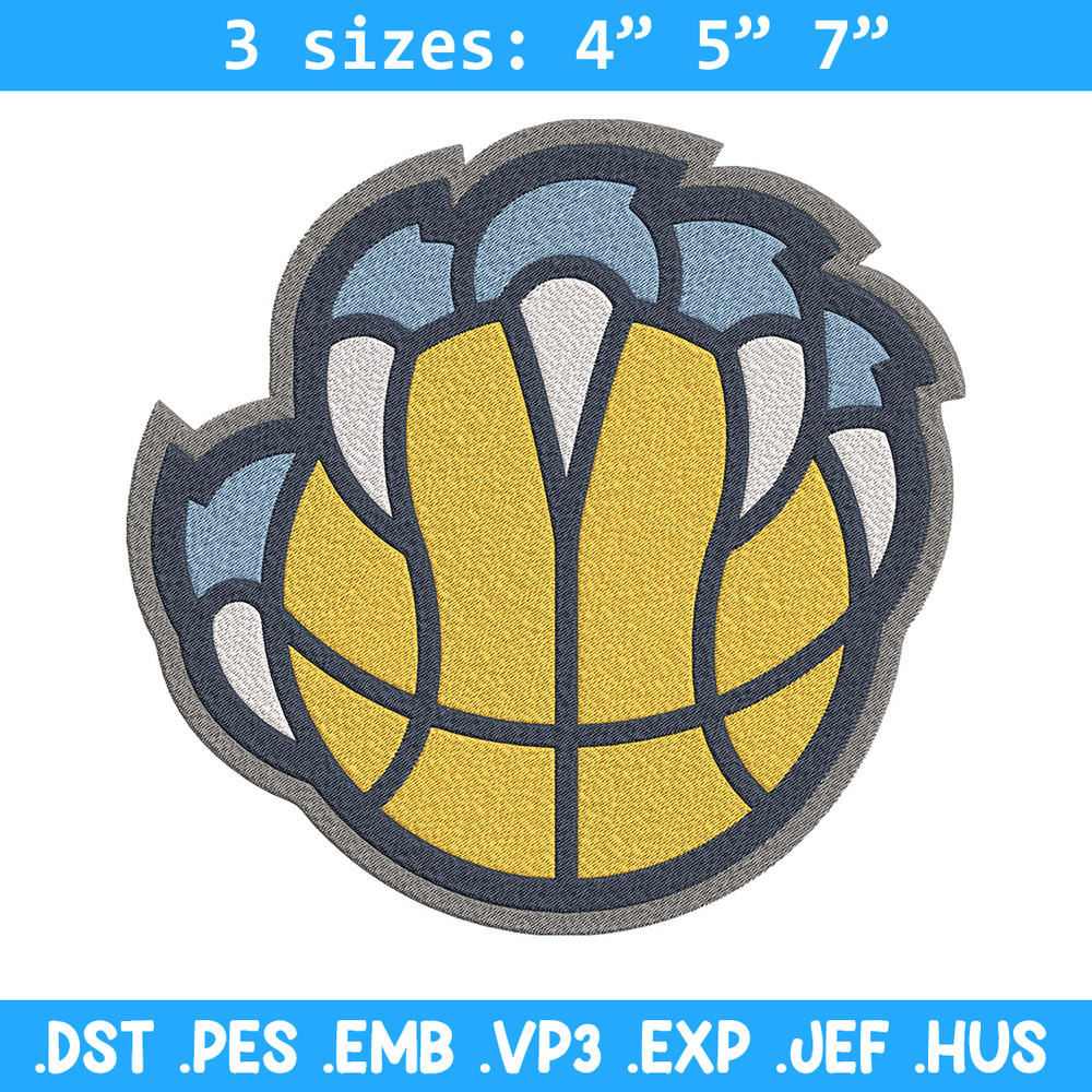 Memphis Grizzlies logo embroidery design, NBA embroidery, Sport embroidery,Embroidery design,Logo sport embroidery..jpg
