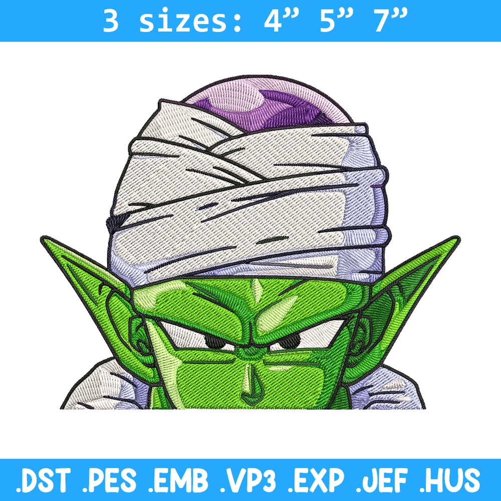 Piccolo Peeker Embroidery Design, Dragonball Embroidery, Embroidery File, Anime Embroidery, Anime shirt,Digital download.jpg