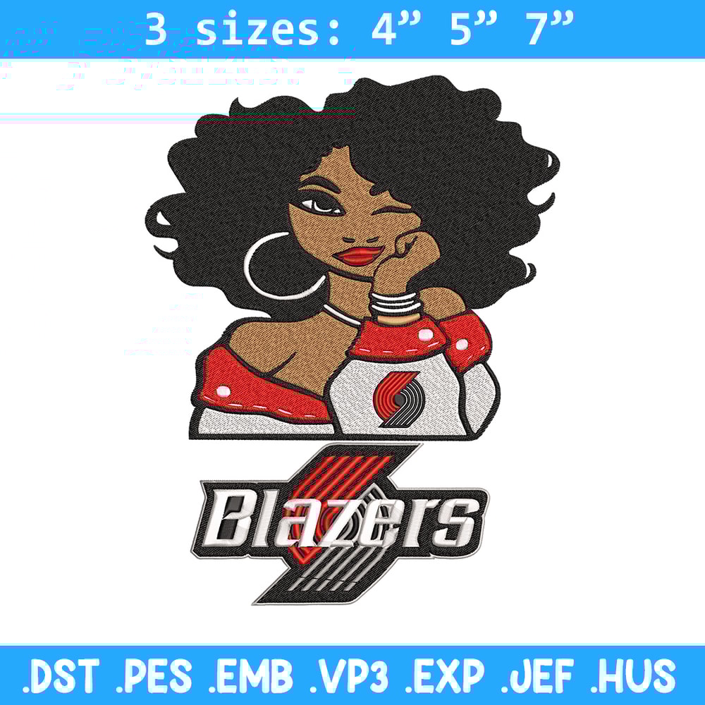 Portland Trail Blazers girl embroidery design,NBA embroidery,Sport embroidery,Embroidery design, Logo sport embroidery.jpg