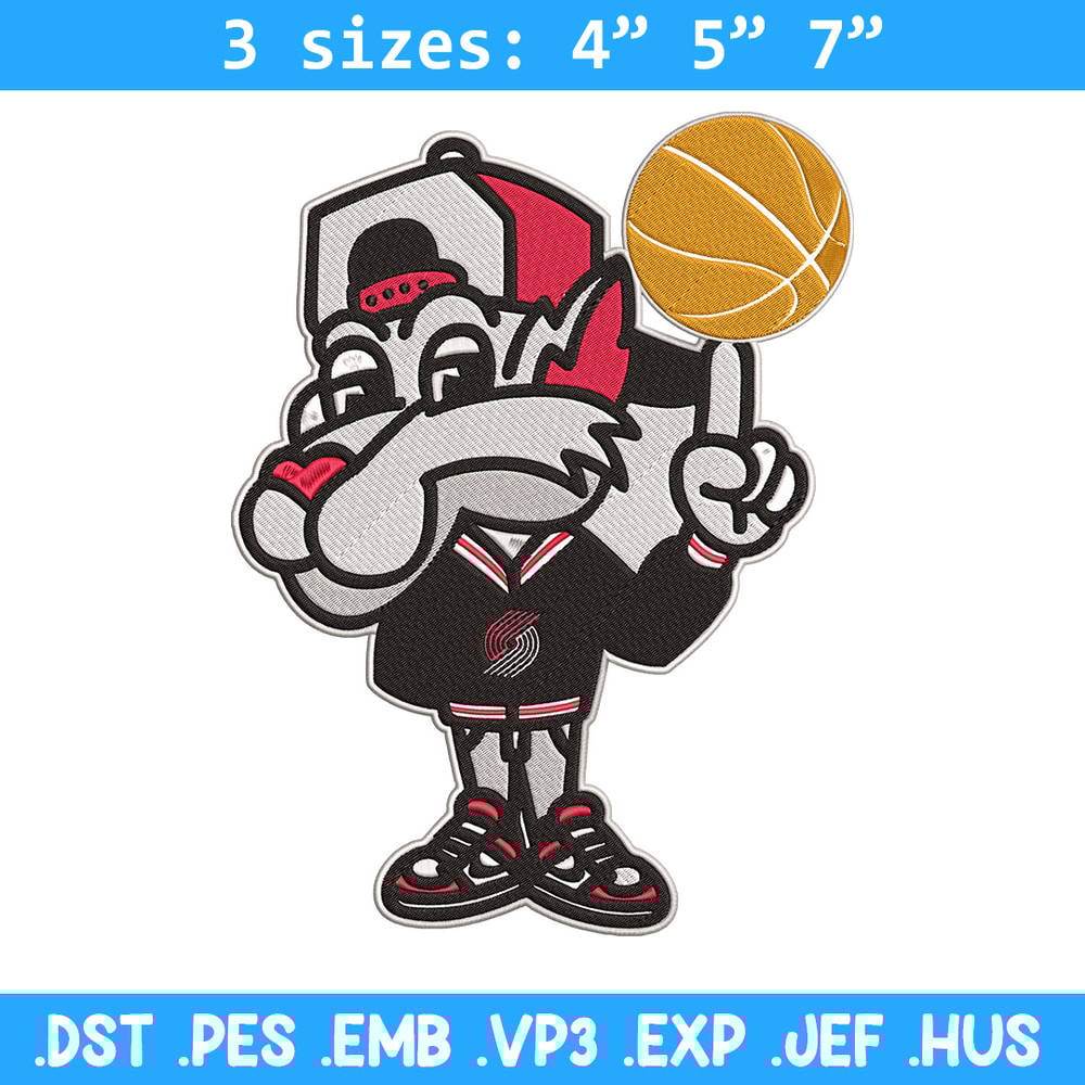Portland Trail Blazers mascot embroidery design,NBA embroidery,Sport embroidery,Embroidery design, Logo sport embroidery.jpg