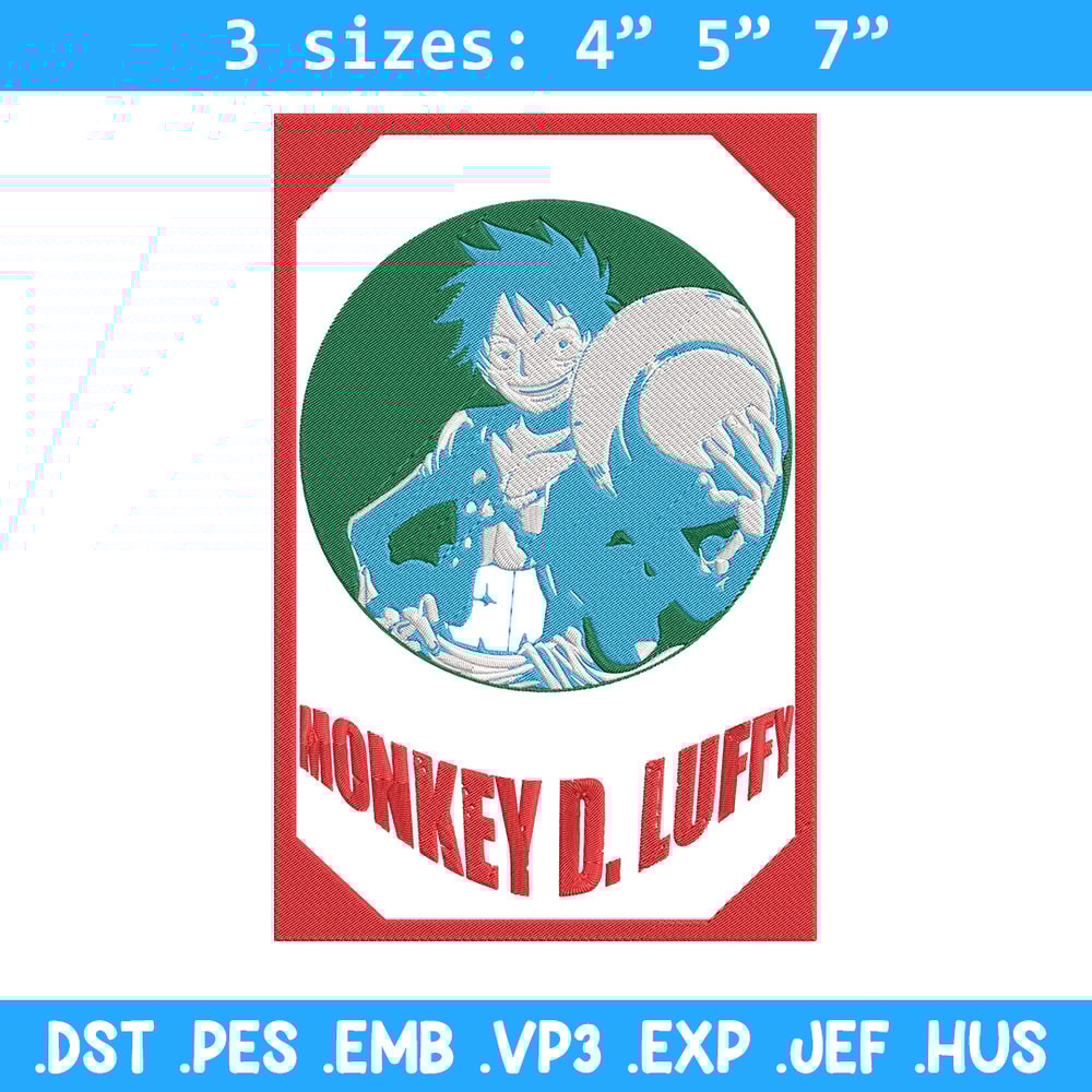 Poster luffy Embroidery Design, One piece Embroidery, Embroidery File, Anime Embroidery, Anime shirt, Digital download.jpg