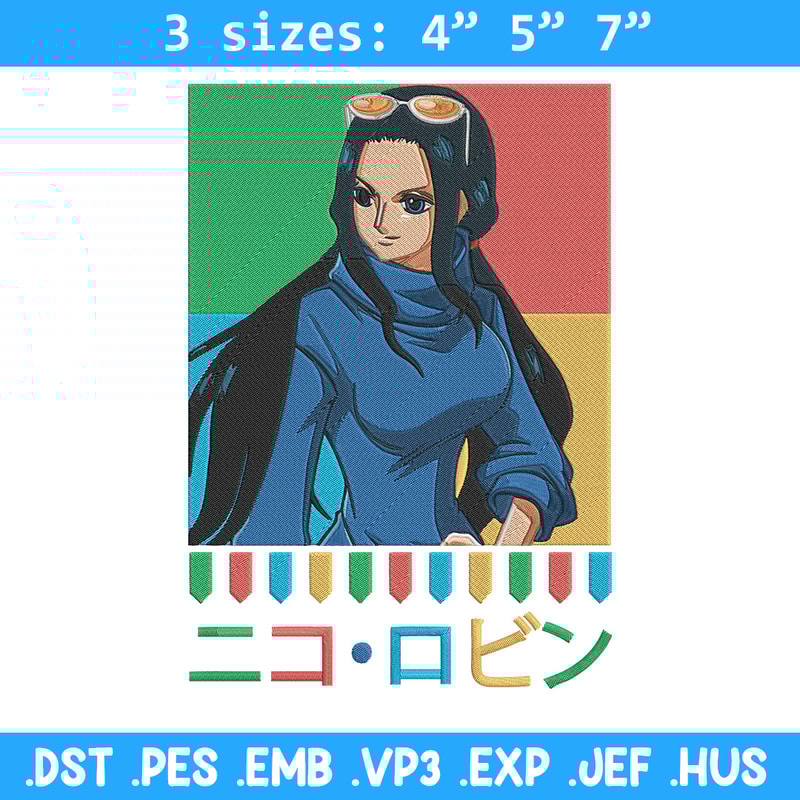 Poster Robin Embroidery Design, One piece Embroidery, Embroidery File, Anime Embroidery, Anime shirt, Digital download.jpg