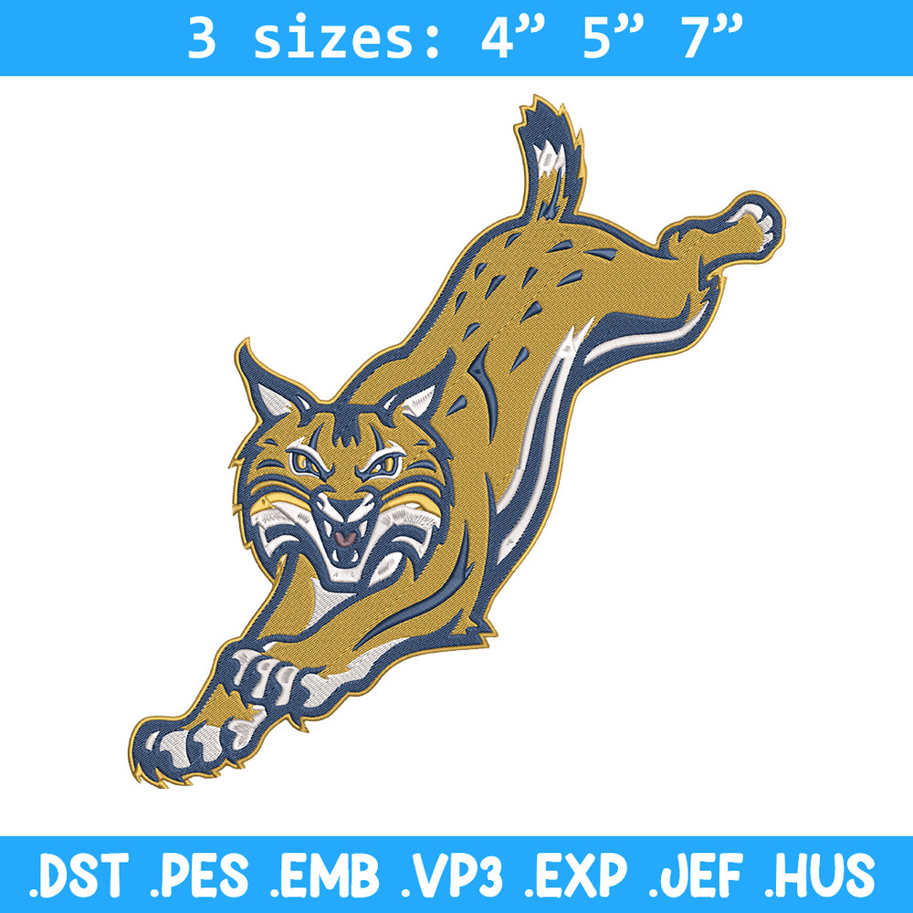 Quinnipiac Bobcats logo embroidery design, Sport embroidery, logo sport embroidery, Embroidery design, NCAA embroidery.jpg