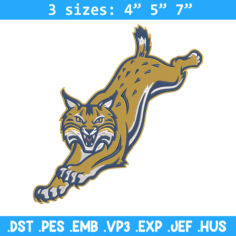 Quinnipiac Bobcats logo embroidery design, Sport embroidery, logo sport embroidery, Embroidery design, NCAA embroidery.jpg