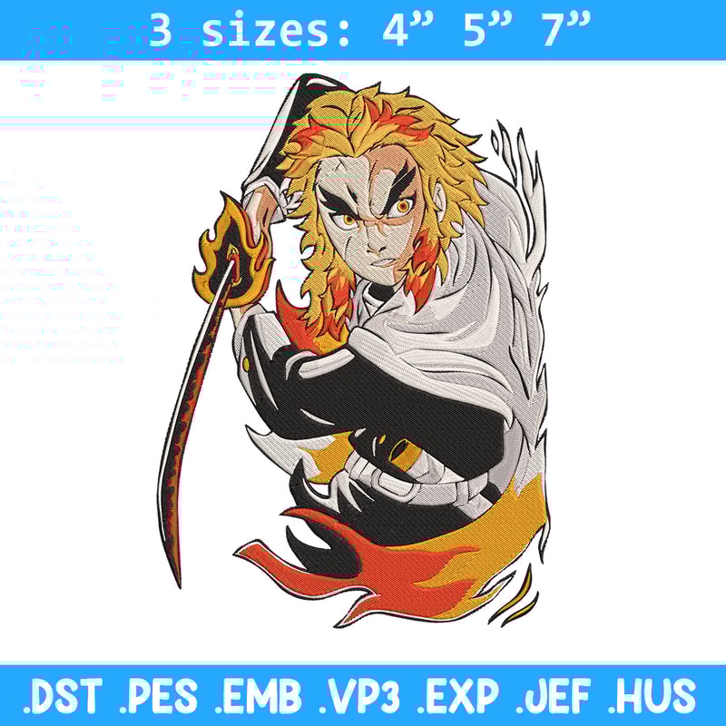 Rengoku poster Embroidery Design, Demon slayer Embroidery, Embroidery File,Anime Embroidery,Anime shirt,Digital download.jpg