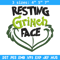 Resting Grinch Face Embroidery design, Grinch christmas Embroidery, Grinch design, Embroidery File, Instant download.jpg