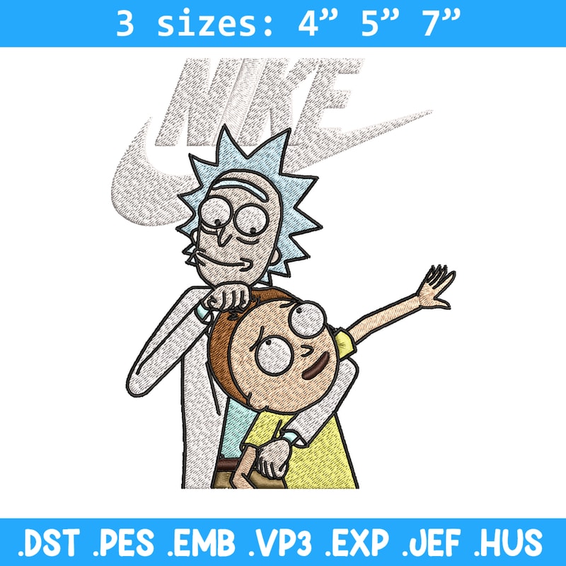 Rick and Morty Just Rick It Embroidery design, Cartoon Embroidery, Logo Nike design, Embroidery file, Instant download..jpg