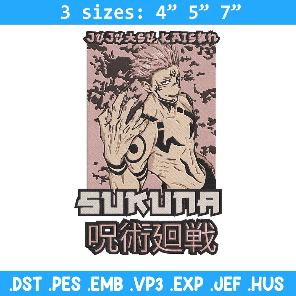 Ryomen Sukuna Embroidery Design, Jujutsu Embroidery, Embroidery File, Anime Embroidery, Anime shirt, Digital download..jpg