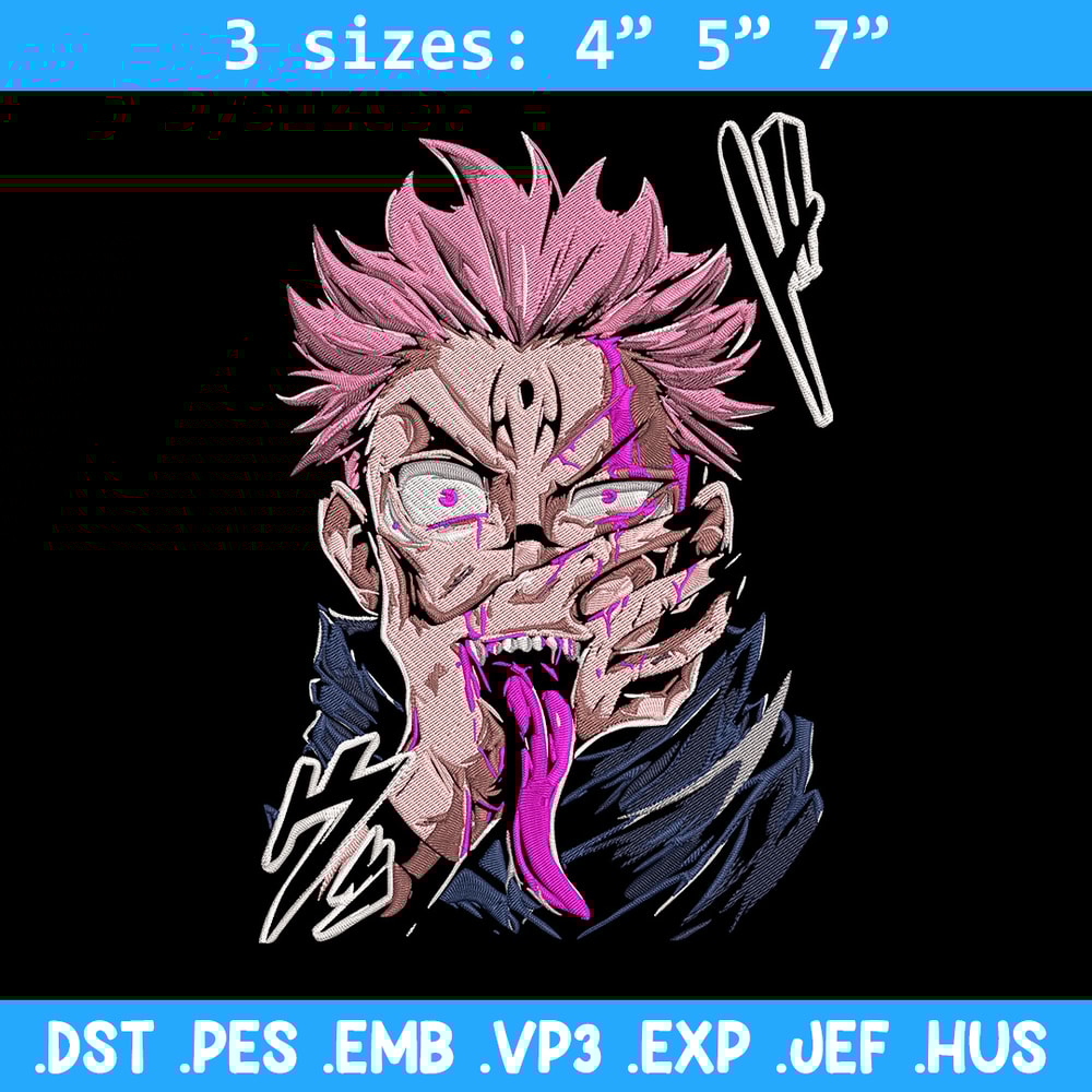 Ryomen Sukuna Embroidery Design, Jujutsu Embroidery, Embroidery File, Anime Embroidery,Anime shirt,Digital download.jpg