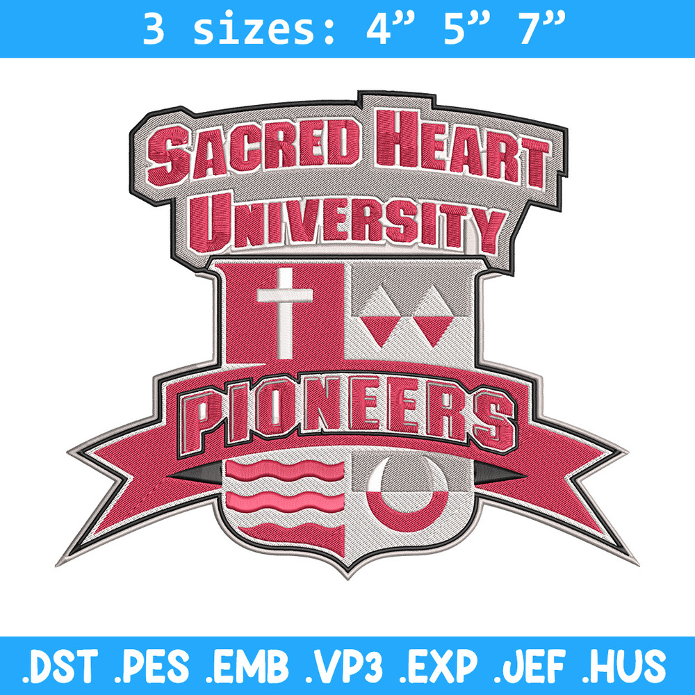 Sacred Heart Logo embroidery design, NCAA embroidery, Sport embroidery, logo sport embroidery, Embroidery design.jpg
