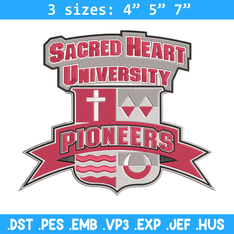 Sacred Heart Logo embroidery design, NCAA embroidery, Sport embroidery, logo sport embroidery, Embroidery design.jpg