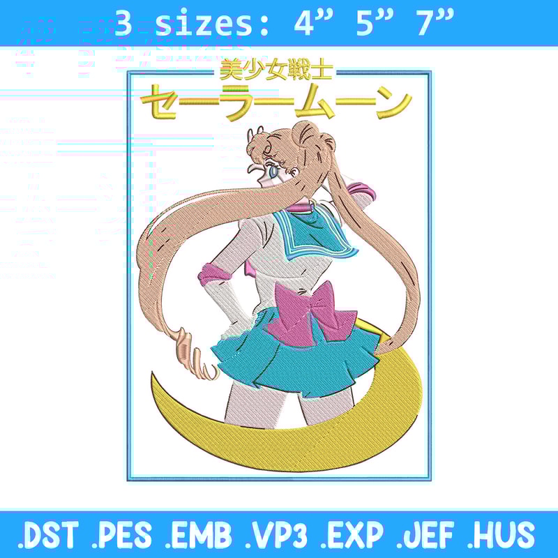 Sailor Moon Embroidery Design, Sailor Moon Embroidery, Embroidery File, Anime Embroidery, Anime shirt, Digital download..jpg