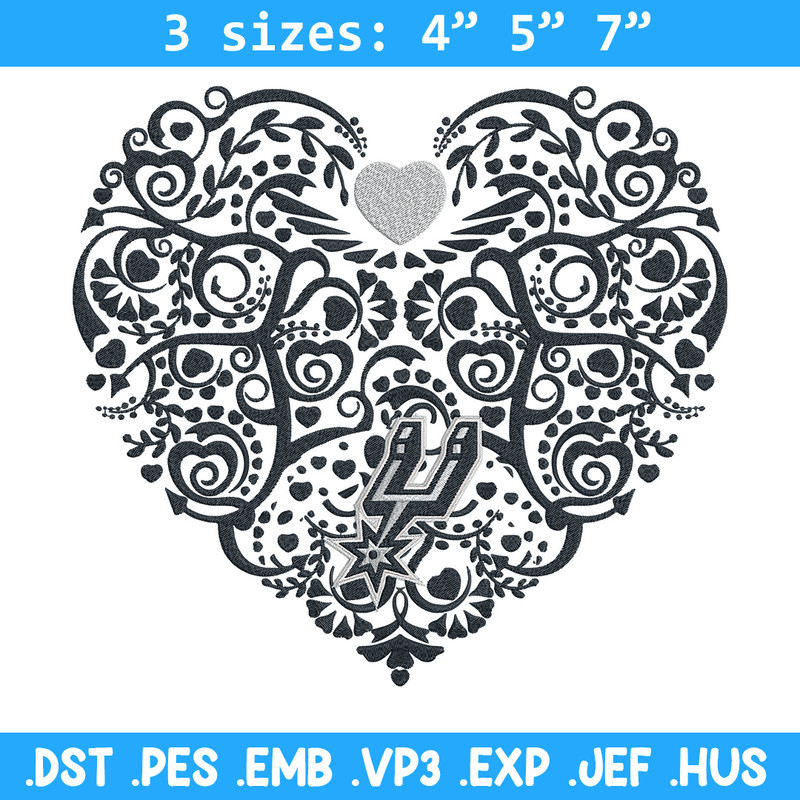 San Antonio Spurs heart embroidery design, NBA embroidery,Sport embroidery,Embroidery design,Logo sport embroidery.jpg