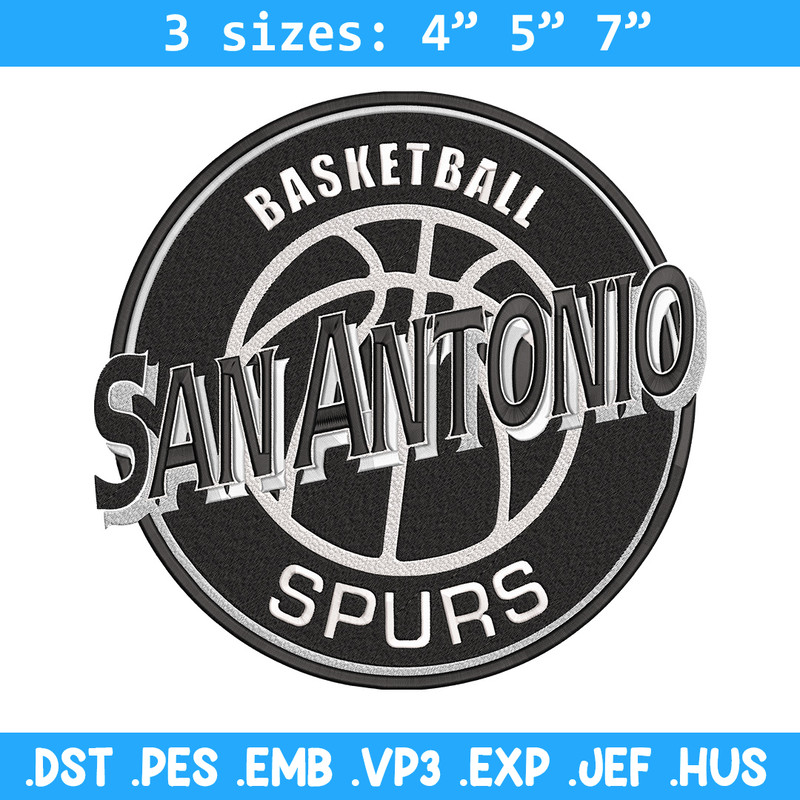 San Antonio Spurs logo embroidery design, NBA embroidery,Embroidery design,Logo sport embroidery, Sport embroidery.jpg