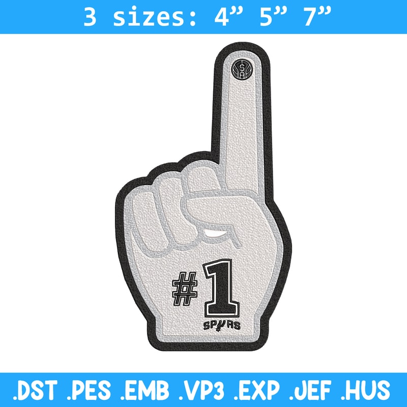 San Antonio Spurs no 1 embroidery design, NBA embroidery, Embroidery design, Logo sport embroidery, Sport embroidery..jpg