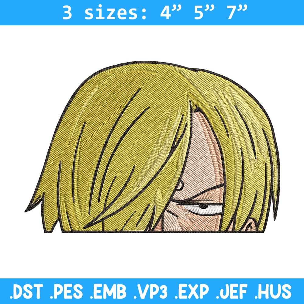 Sanji Peeker Embroidery Design, One piece Embroidery, Embroidery File, Anime Embroidery, Anime shirt, Digital download.jpg
