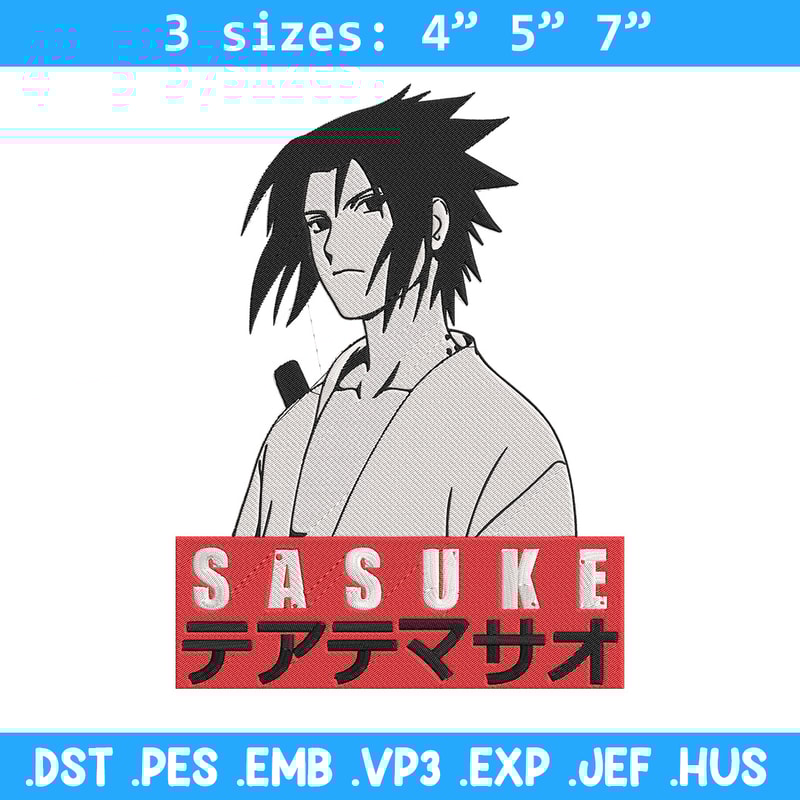 Sasuke poster Embroidery Design, Naruto Embroidery, Embroidery File, Anime Embroidery, Anime shirt, Digital download.jpg