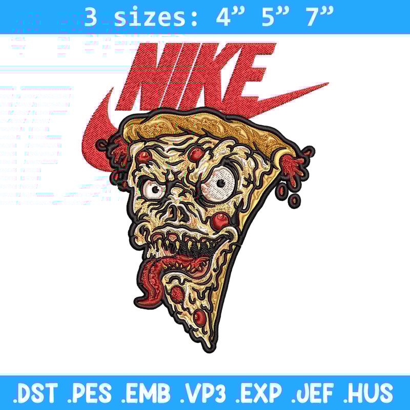 Scary Monster Pizza Nike Embroidery design, Monster Pizza Embroidery, Nike design, Embroidery file, Instant download..jpg