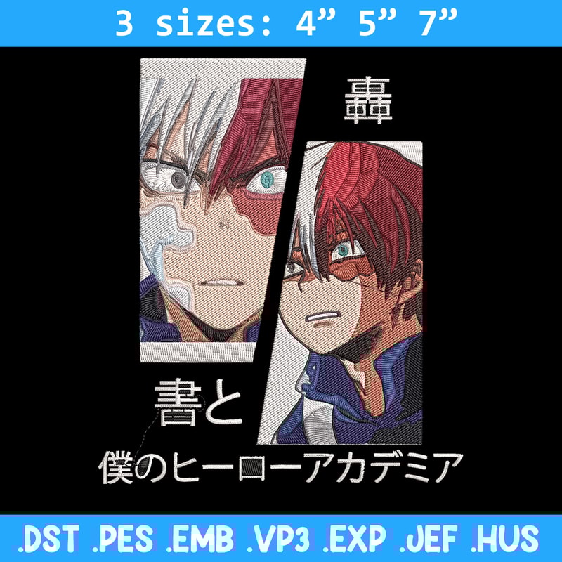 Shouto poster Embroidery Design, Mha Embroidery, Embroidery File, Anime Embroidery, Anime shirt,Digital download.jpg