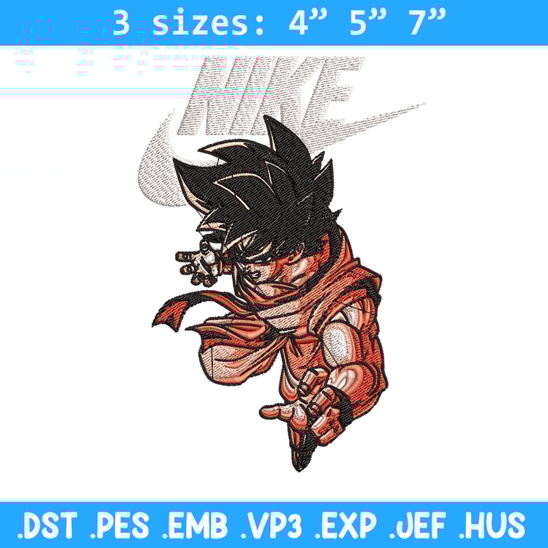 Son Goku Nike Embroidery design, Dragon ball Embroidery, Nike design, anime shirt, Embroidery file, Instant download.jpg